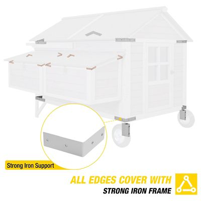 Image showing  Extra-Large Wooden Chicken Tractor, 8 to 10 Chicken Capacity