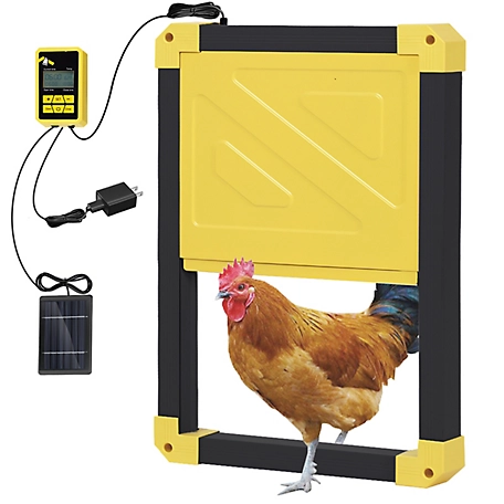 Aivituvin Automatic Chicken Coop Door, Solar Powered Auto Chicken Door, Black