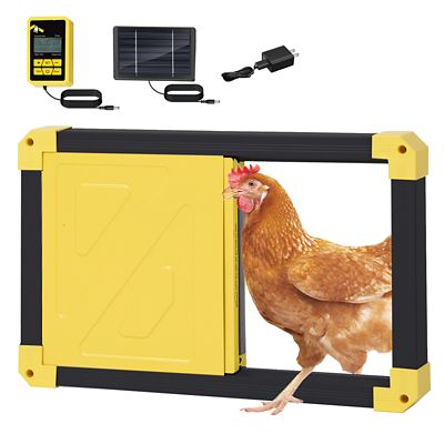 Image showing  Automatic Chicken Coop Door, Solar Powered Auto Chicken Door, Black