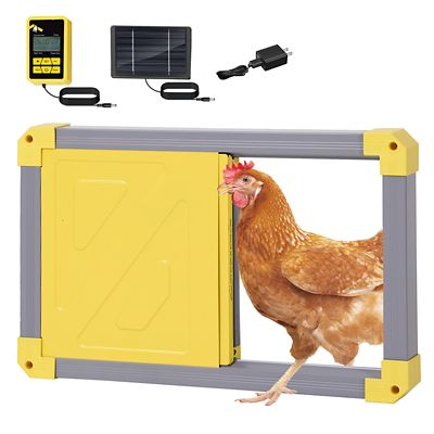 Aivituvin Automatic Chicken Coop Door, Solar Powered Auto Chicken Door, Gray