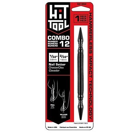 HIT Tool 1/32 & 2/32 in. Combination Spring Loaded Hammerless Nail Set