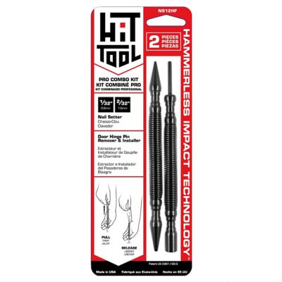 HIT Tool Pro Combo Kit 1/32 in. and 2/32 in. Nail Set with Door Pin Remover and Installer Steel Hammerless Spring Tools