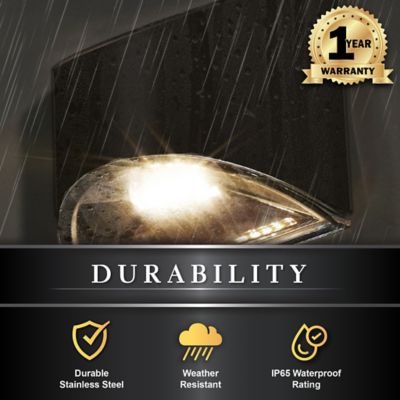 Image showing  10-Lumen Black Stainless Steel Deck and Wall Light