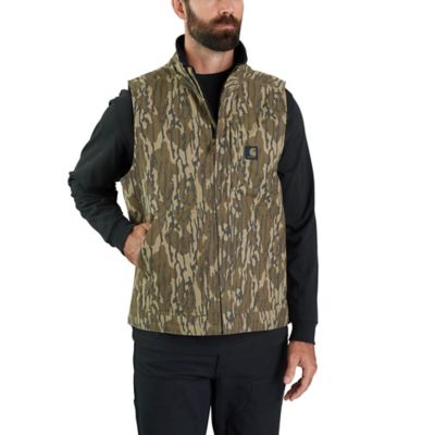 Carhartt Men's Rugged Flex Duck Loose Fit Sherpa-Lined Camo Mock-Neck Vest