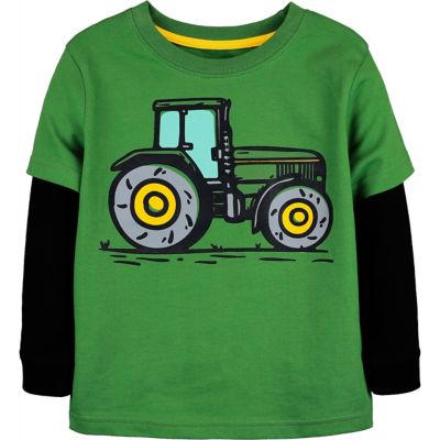 John Deere Boys' Tractor Crew Neck Long-Sleeve T-Shirt Shirt
