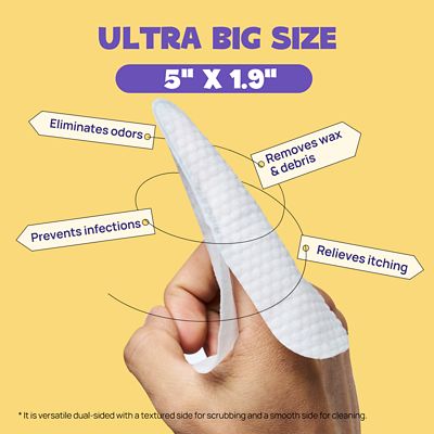 Image showing  Pet Ear Relief Finger Wipes