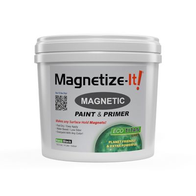 Magnetize-It! Magnetic PAINT & PRIMER ECO TITAN Extra Strong and Sustainable All-Purpose Interior, 4L, Black