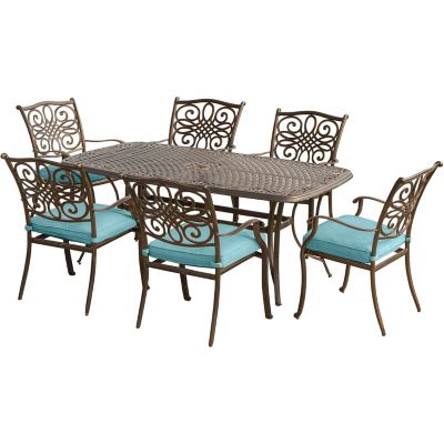 Hanover Traditions 7 pc. Outdoor Dining Set, Blue