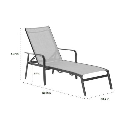 Image showing  Foxhill All-Weather Commercial-Grade Aluminum Chaise Lounge Chair With Sunbrella Sling Fabric