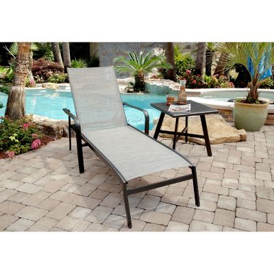 Image showing  Foxhill All-Weather Commercial-Grade Aluminum Chaise Lounge Chair With Sunbrella Sling Fabric