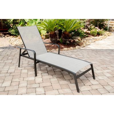 Image showing  Foxhill All-Weather Commercial-Grade Aluminum Chaise Lounge Chair With Sunbrella Sling Fabric