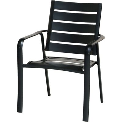 Hanover Cortino All-Weather Commercial-Grade Aluminum Slatted Dining Chair