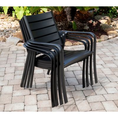 Image showing  Cortino All-Weather Commercial-Grade Aluminum Slatted Dining Chair