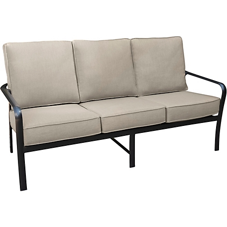 Hanover Cortino Commercial-Grade Aluminum Sofa With Plush Sunbrella Cushions