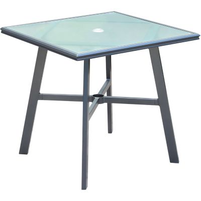 Hanover All-Weather Commercial-Grade Aluminum 30 in. Square Glass-Top Bistro Table