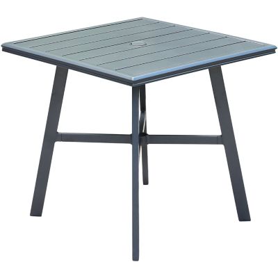 Hanover All-Weather Commercial-Grade Aluminum 30 in. Square Slat-Top Bistro Table