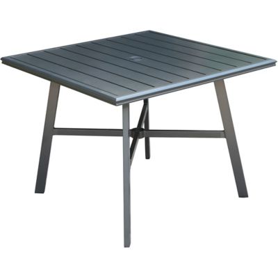 Hanover All-Weather Commercial-Grade Aluminum 38 in. Square Slat-Top Dining Table