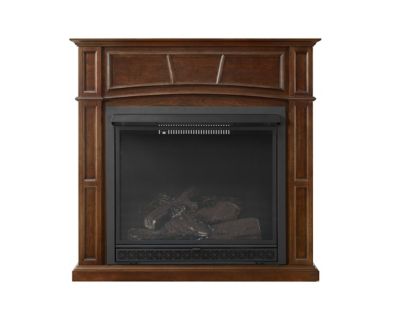 Pleasant Hearth 46 in. Dual Fuel Walnut Vent Free Fireplace System 33,000 BTU