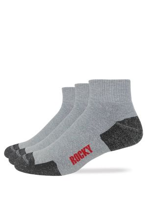 Rocky Cotton Comfort Quarter Sock, Made in USA 3 pk., 3/72916