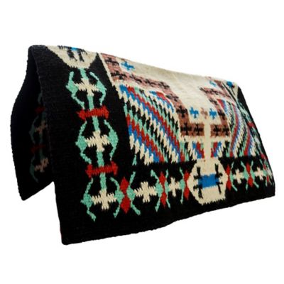 TuffRider Tombstone Western Woven Saddle Blanket, Black, 34 in. x 36 in.