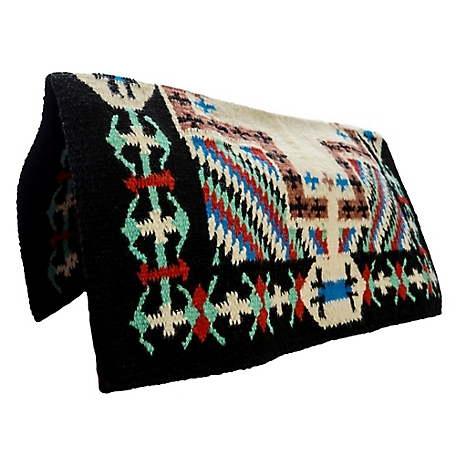 TuffRider Western Woven Saddle Blanket-Black-34 x 36
