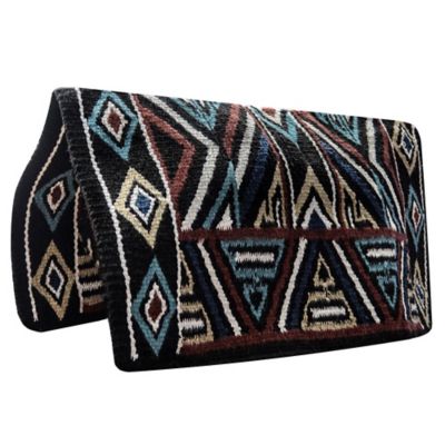 TuffRider Sheridan Western Woven Saddle Blanket, Black, 34 in. x 38 in.