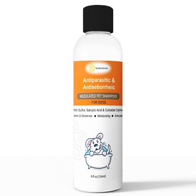 Healthy Paw Life 8 oz. Sulfur Salicylic Acid Oatmeal Shampoo - Antiparasitic & Antiseborrheic Shampoo