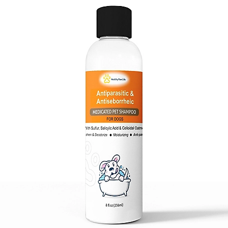 Healthy Paw Life 8 oz. Sulfur Salicylic Acid Oatmeal Shampoo - Antiparasitic & Antiseborrheic Shampoo