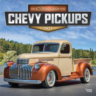 Browntrout Publishers Classic Chevy Pickups OFFICIAL 2025 12 x 24 in. Monthly Square Wall Calendar Plastic Free