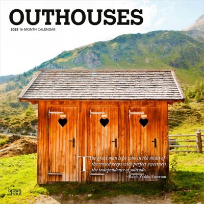 Browntrout Publishers Outhouses 2025 12 x 24 in. Monthly Square Wall Calendar Plastic Free