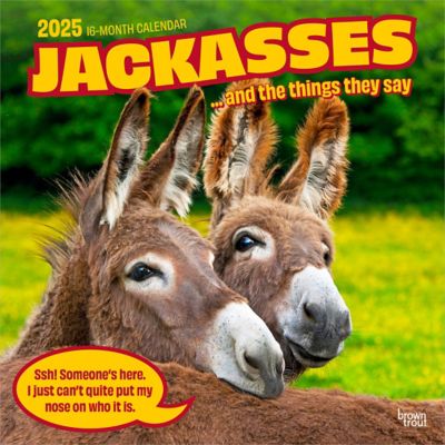 Browntrout Publishers Jackasses 2025 12 x 24 in. Monthly Square Wall Calendar Plastic Free