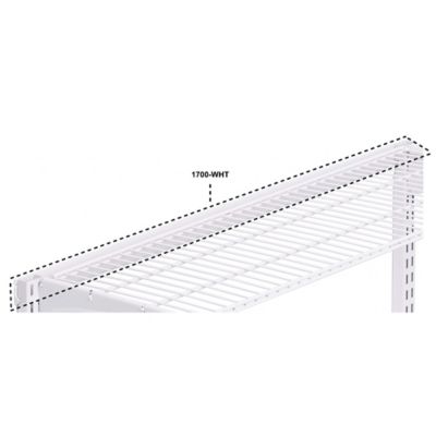 Image showing  33 in. L x 1-3/4 in. H White Epoxy Coated Steel Top Track Wall Frame & Mounting Hardware