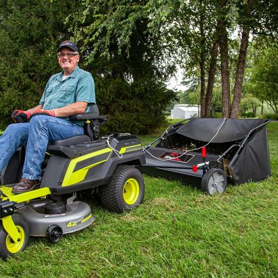 Image showing  Tow-Behind 54 in. 31 cu. ft. Lawn Sweeper with Double-Helix Brushes