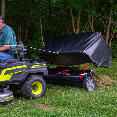 Image showing 7 th Brinly Tow-Behind 54 in. 31 cu. ft. Lawn Sweeper with Double-Helix Brushes