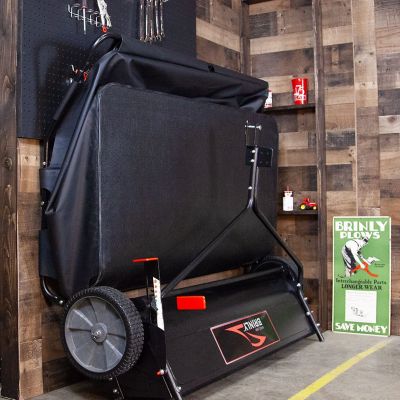 Image showing 9 th Brinly Tow-Behind 54 in. 31 cu. ft. Lawn Sweeper with Double-Helix Brushes