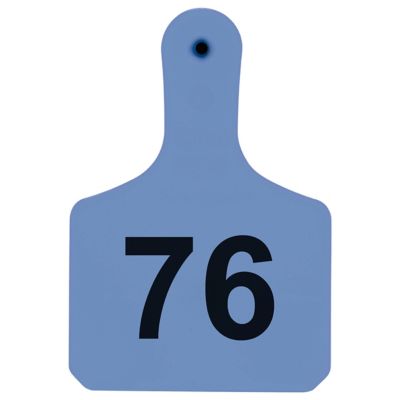 Y-TEX Numbered Calf Y-Tags, 1 pc., 076-100, Blue, 25-Pack