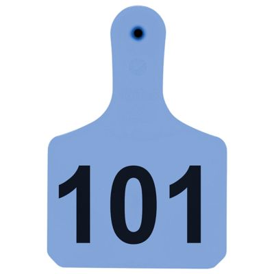 Y-TEX Numbered Calf Y-Tags, 1 pc., 101-125, Blue, 25-Pack
