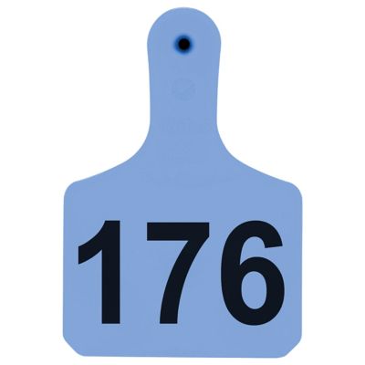 Y-TEX Numbered Calf Y-Tags, 1 pc., 176-200, Blue, 25-Pack