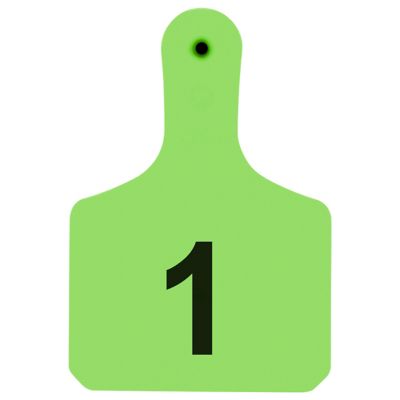 Y-TEX Numbered Calf Y-Tags, 1 pc., 001-025, Light Green, 25-Pack