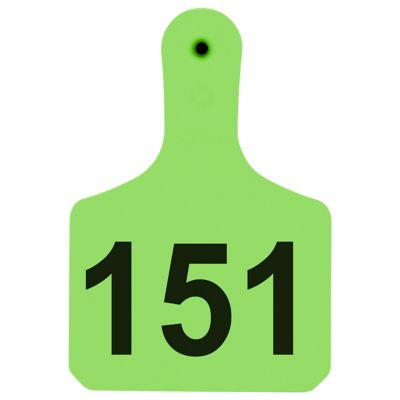 Y-TEX Numbered Calf Y-Tags, 1 pc., 151-175, Light Green, 25-Pack