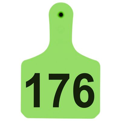Y-TEX Numbered Calf Y-Tags, 1 pc., 176-200, Light Green, 25-Pack