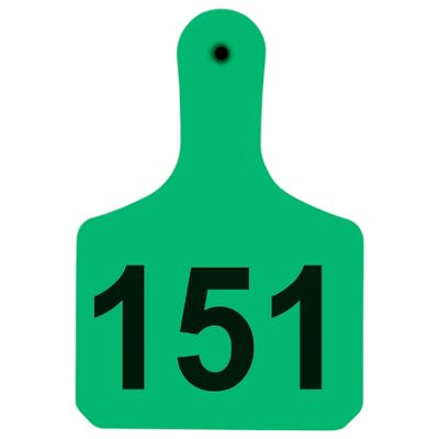 Y-TEX Numbered Calf Y-Tags, 1 pc., 151-175, Green, 25-Pack