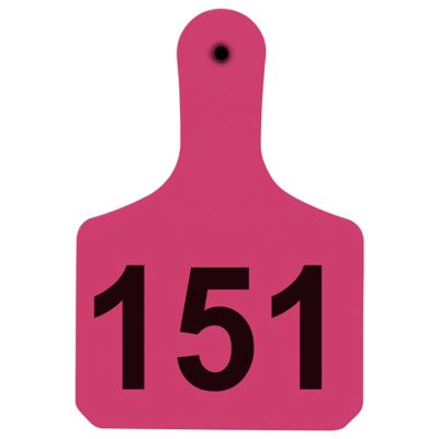 Image showing  Numbered Calf Y-Tags, 1 pc., 151-175, Pink, 25-Pack