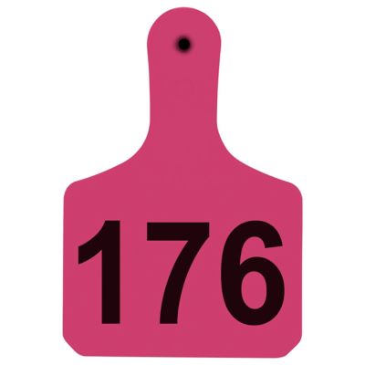 Y-TEX Numbered Calf Y-Tags, 1 pc., 176-200, Pink, 25-Pack