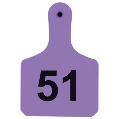 Y-TEX Numbered Calf Y-Tags, 1 pc., 051-075, Purple, 25-Pack