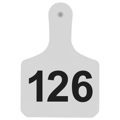 Y-TEX Numbered Calf Y-Tags, 1 pc., 126-150, White, 25-Pack