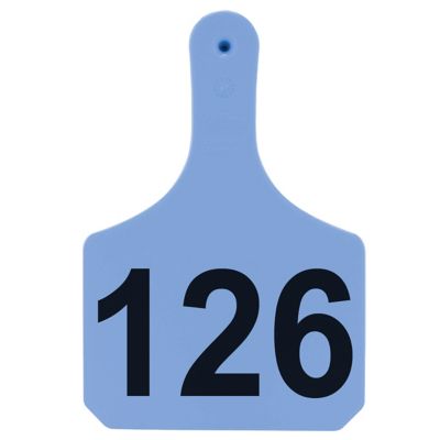 Y-TEX Numbered Cattle Y-Tags, 1 pc., 126-150, Blue, 25-Pack