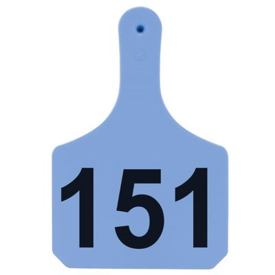 Y-TEX Numbered Cattle Y-Tags, 1 pc., 151-175, Blue, 25-Pack