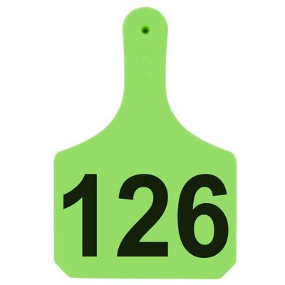 Y-TEX Numbered Cattle Y-Tags, 1 pc., 126-150, Light Green, 25-Pack