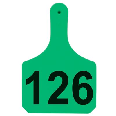 Y-TEX Numbered Cattle Y-Tags, 1 pc., 126-150, Green, 25-Pack